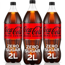 pack of 3 Coca-Cola Zero Sugar Soda Pop Bottle, 2 Liters