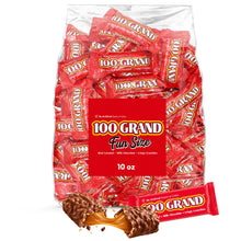 100 Grand Fun Size Chocolate Candy Bars, 10 oz – Rich Caramel, Milk Chocolate and Crispy Crunchies – Individually Wrapped Candy for Parties and Sharing