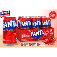 Strawberry Flavored Sparkling Soft Drink, Refreshing Fruity Soda Beverage, 6 Pack, 12 fl oz Cans, Total 72 fl oz