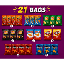 21PCS Mixed Chips Snack Pack | Frito Lay Style Variety Bundle | Crunchy Party Snacks Assorted Bags
