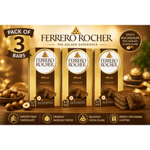 Ferrero Rocher Gourmet Milk Chocolate Bar, Creamy Hazelnut Filling, 3.1 oz Each PACK OF 3