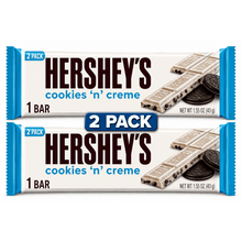 (2 pack) {Hershey's} Milk Chocolate Candy, Bar 1.55 oz-Hershey's Cookies 'n' Creme Candy, Bar 1.55 oz-HERSHEY'S