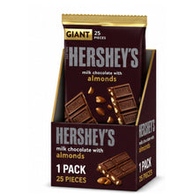 HERSHEY'S Giant Milk Chocolate with Whole Almonds Candy Bar, 7.37 oz | 25 Break-Apart Pieces | Creamy Milk Chocolate & Crunchy Almonds | Shareable Chocolate Bar 1 pack