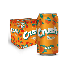 Crush Zero Sugar Orange Soda Pop, 12 fl oz, 24 Pack Cans