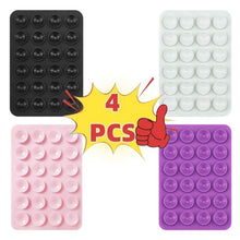 4pcs Silicone Suction Cup Phone Holder, Adhesive Mount Suitable for Most Phones, Universal Phone Ring Holder, Suitable for Selfies and Videos, with Strong Adhesive Mounting Accessories, Black, White, Light Pink, and Purple