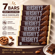 7 Packs Milk Chocolate Paired with a Whole Almond Chocolate Bar, 1.45 Ounces. Take Your Candy Dishes, Gifts, And S'Mores Games to The Level with Hershey'S Classic Milk Chocolate And Almond Chocolate Bar, 7 Days a Week, One Bar a Day