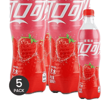 COCA COLA CHINA, 5 Packs Mainland Coca-Cola Soda Strawberry Flavor 16.9fl.oz/Pack