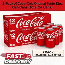 Coca-Cola Original Soda Pop, 12 fl oz Cans, Pack of 2 (24 Cans Total)