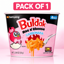 Buldak Carbonara Mac & Cheese Instant Mac Cups Creamy Spicy (PACK OF 1)