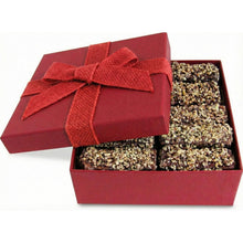 Gourmet Viennese Crunch Red Gift Box - by It's Delish | 16 OZ Premium Dark Chocolate Coated With Chopped Nuts Hard Candy Bulk English Toffee Style