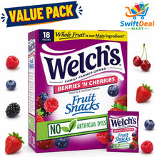 Welch's Berries 'N Cherries Fruit Snacks, Gluten Free, (Net Weight 15.5 oz),