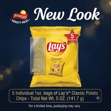 (5 Pack) Classic Potato Snack Chips, 1 oz. Single-Serve Bags, Crispy and Crunchy Potato Snacks with Classic Salted Flavor, Packaging May Vary, Perfect for Lunches, Parties, Picnics, Road Trips, Office Snacks, and Everyday Enjoyment