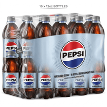 Pepsi Diet Cola Soda Pop, 12 fl oz Bottle, Pack of 16