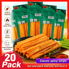 Green Spicy Strips, Spicy Stick Snacks, Casual Snacks to Satisfy Your Cravings, Sweet And Spicy Flavor, Snacks, Large Spicy Slices, 1.13oz (32g) * 20 Packs