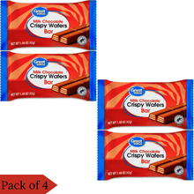 Great Value Crispy Wafer Bar Coated in Milk Chocolate, 1.48 oz, 0.09 lb pack of 4