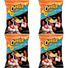 4 Pack Cheetos Puffs Flamin' Hot Cheese Flavored Snacks, 8 oz Bags, Spicy Crunchy Cheese Puffs, Ready-to-Eat Party, Lunch & On-the-Go Snacks