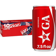Coca-Cola Soda Soft Drink Fridge Pack Mini Cans, 7.5 fl oz, 10 Pack | A caffeinated fizzy drink that fits any occasion