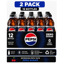 Pepsi Zero Sugar Cola Soda, 16.9 fl oz Bottles, 6 Pack 2 packs