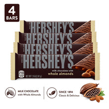 4 Packs of Milk Chocolate with Whole Almond Chocolate Bars 1.45Oz. Use Classic Milk Chocolate And Almond Chocolate Bars to Elevate Your Candy Dishes, Gifting, And S'Mores Games to a New Level, Delicious Snack, for Halloween Trick-Or-Treat Gift