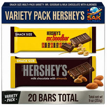 HERSHEY'S Variety Pack, Milk Chocolate with Almonds & MR. GOODBAR Chocolate with Peanuts Snack Size Bars, Individually Wrapped Chocolate Candy (May Melt During Shipping)