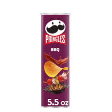 Pringles BBQ Potato Crisps Chips, Lunch Snacks, 5.5 oz Canister