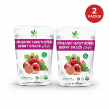 Big Green Organic Food - Organic Hawthorn Berry Snacks (Chips), Tart & Sweet Healthy Snack, Natural Treat, 3.5oz