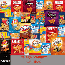 Snack Variety Pack 27 Count - Chips, Crackers, Peanuts, Fruit Snacks & Biscuits Gift Box Assortment