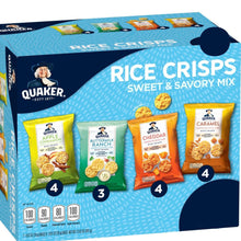 Quaker Rice Crisps 4 Flavor Sweet & Savory Variety Mix, Crispy Rice Snacks, Individually Wrapped Gluten Free Snack Crisps for School, Work, Travel, Lunch Boxes & Everyday Snacking