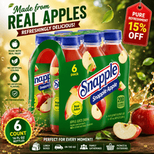 Snapple Apple Juice Drink, 16 fl oz, 6 Count Bottles