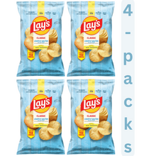4 Pack Lightly Salted Potato Chips, Crispy Classic Potato Snack Chips, Thin Cut Savory Crunchy Snacks, Family Size Ready to Eat Chips for Parties, Lunch & Travel