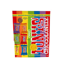 Tony’s Chocolonely Assorted Chocolate Candy Pieces, Belgian Milk & Dark Chocolate, Caramel Sea Salt, Almond Sea Salt, Honey Almond Nougat, Pretzel Toffee, Made From Quality Fairtrade Cocoa, 4.44 Oz