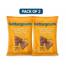 bettergoods Heirloom Blue Corn & Multigrain Tortilla Chips, 10 oz (Pack of 2) – Crunchy Gourmet Snack Chips, Non-GMO Style Party & Lunch Snacks