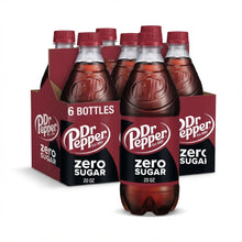(6 Pack) Dr Pepper Zero Sugar Soda Pop, 20 fl oz Bottles