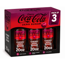 Zero Sugar Soda Pop Bottle / Cherry Soda Pop Bottle, / Coca-Cola Soda Pop Bottle, 20 fl oz