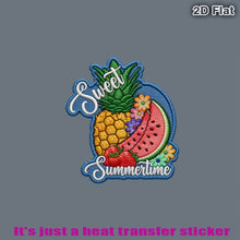 "Sweet Summer" Patch Featuring Colorful Pineapple, Watermelon Slice, Strawberries, And Flowers, Heat Transfer Stickers Are Suitable for Flat Fabrics Such As Clothes, Hats, Canvas Bags, Throw Pillows, Leather, Bed Sheets, Carpets