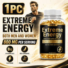 Energy Capsules - for Daily Energy, Focus Support & Active Wellness - with Vitamin B12, Red Ginseng, Guarana, Peruvian Root, L-Arginine & Caffeine - for Office Workers - Per Bottle: 120 Softgels