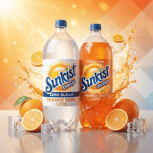 Sunkist Orange Soda Pop and Zero Sugar Orange Soda, Classic & Sugar Free Orange Flavored Carbonated Soft Drink, 2 Liter Bottles, 2 Pack