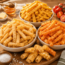 Crispy Potato Stick Snacks, 3 Flavor Potato Snack Variety Pack, Sea Salt, Honey Butter And Tomato Flavor Crunchy Chips for Office Snacks, Movie Night, Halloween Parties And Christmas Sharing