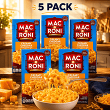 5-Pack Creamy Cheddar Macaroni Pasta with Cheese-Flavored Sauce, 5.9 oz Each, Rich & Creamy Quick Side Dish, Easy Pantry Meal for Lunch & Dinner