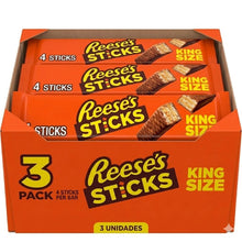 3 pack Sticks Milk Chocolate Peanut Butter Wafer King Size Candy, Pack 3 oz