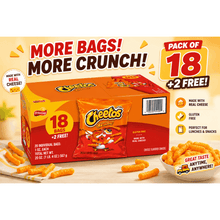 Cheetos Crunchy Cheese Flavored Snacks, Made with Real Cheese, Crispy Corn Snacks, Individually Wrapped Grab-and-Go Snacks for Lunches, School, Office, Parties, Road Trips & Everyday Snacking