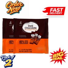 2 PACKS Dark Chocolate with Almonds, 4 Pack