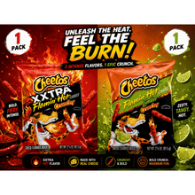 Cheetos Crunchy Cheese Flavored Snacks Bundle, Flamin' Hot Limón (2.875 oz) & XXTRA Flamin' Hot (2.875 oz), 2 Pack