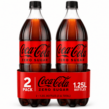 2 pack Coca-Cola Zero Sugar Soda Pop Bottle, 1.25 Liters