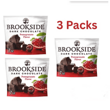 3 pack Brookside Dark Chocolate & Pomegranate Flavored Snacking Chocolate, 7 oz Bag – Smooth Dark Chocolate with Fruity Pomegranate Centers for Sweet Snacking and Sharing