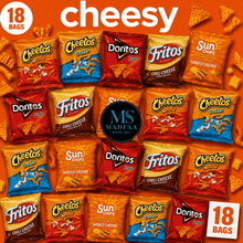 Frito-Lay Cheesy Snack Chips Variety Pack, 18 Count Multipack Box, Assorted Cheese-Flavored Snack Bags, Individually Wrapped Crunchy Snacks Lunch Boxes, Work Snacks, Travel, Family Gatherings, Party Favors & On-the-Go Convenience