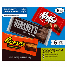 HERSHEY'S, KIT KAT and REESE'S Assorted Milk Chocolate Candy Variety Box (6 Pieces)