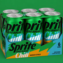 Sprite Zero Sugar Chill Mango Citrus Soda Pop Cans, 12 fl oz, 6 Pack