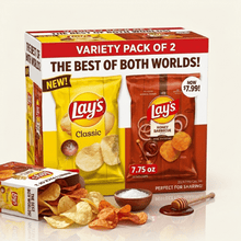 Potato Chip Variety Pack, 2-in-1 Assorted Snacks, Classic & Honey Barbecue Flavors, 8 oz and 7.75 oz Bags