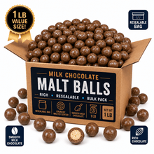 Milk Chocolate Malt Balls 1 lb Bag - Crunchy Malted Chocolate Candy